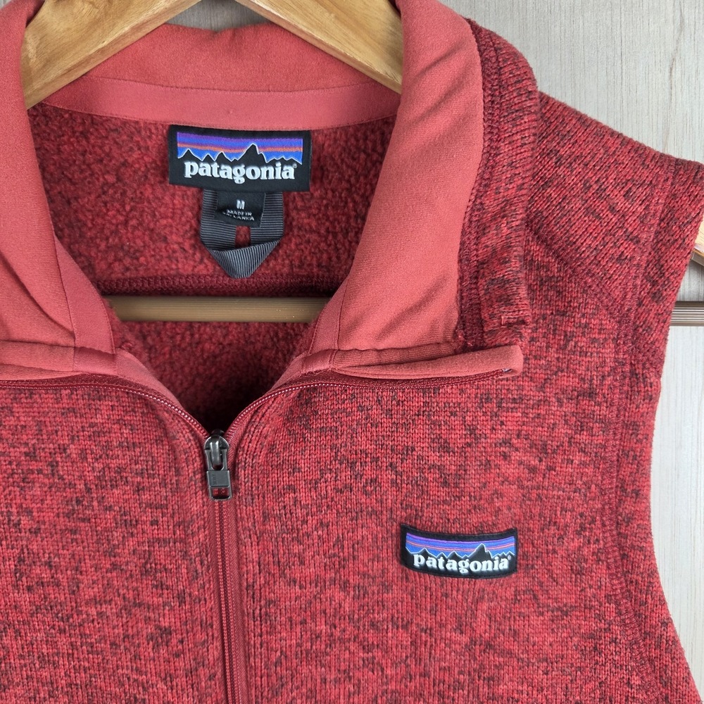 Patagonia Better Sweater Fleece Vest Womens Medium Red Full Zip Pockets Hiking